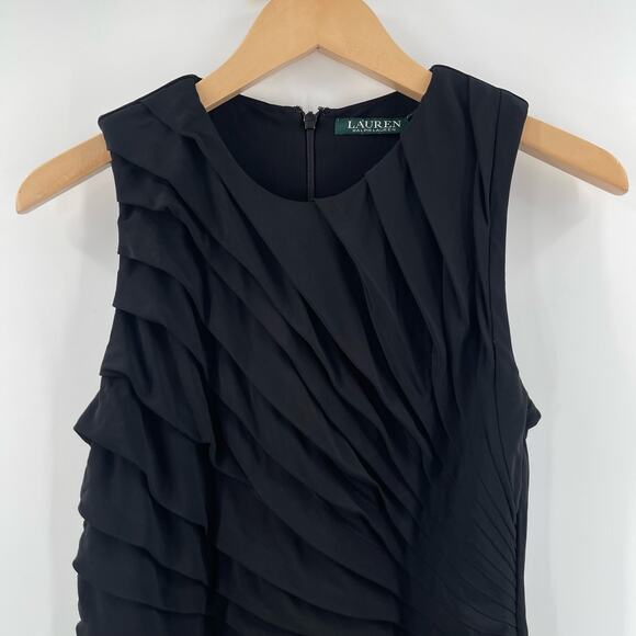 LAUREN RALPH LAUREN Top Size Medium Asymmetrical Layered Ruched Evening Dressy - Picture 5 of 10